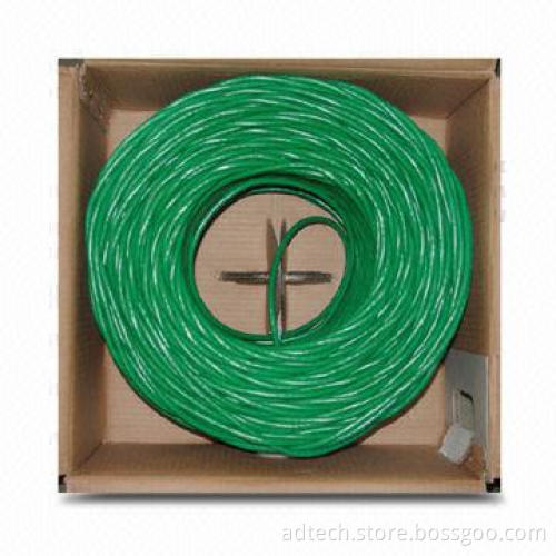 Networking Cable Cat5e , SFTP Solid 24AWG Green 305M/Box PVC Jacket